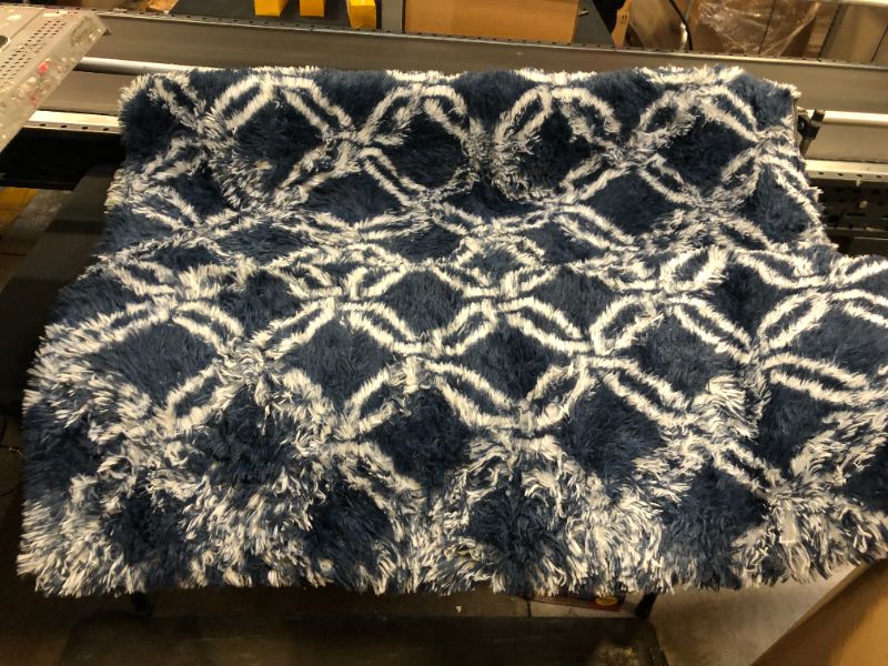 Photo 1 of 70 inch blue and white rug 