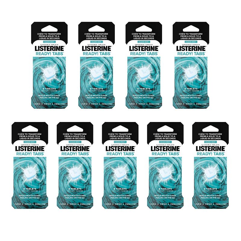 Photo 1 of Listerine Ready! Tabs Chewable Tablets with Clean Mint Flavor, Revolutionary 4-Hour Fresh Breath Tablets to Help Fight Bad Breath On-the-Go, Sugar-Free & Alcohol-Free, 72 CT