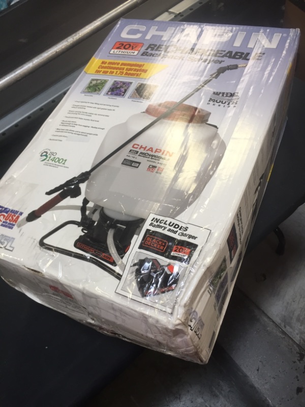 Photo 1 of Chapin Wide-Mouth Battery Powered Backpack Sprayer