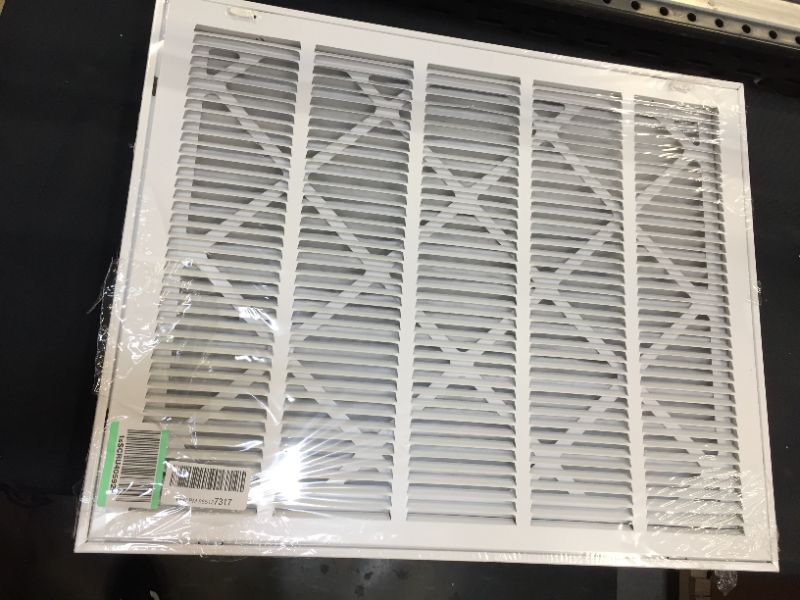 Photo 2 of 25" X 20" Return Air Filter Grille * - Filter Included * - Easy Plastic Tabs for Removable Face/Door - HVAC Vent Duct Cover - White [Outer Dimensions: 26.75w X 21.75h]

