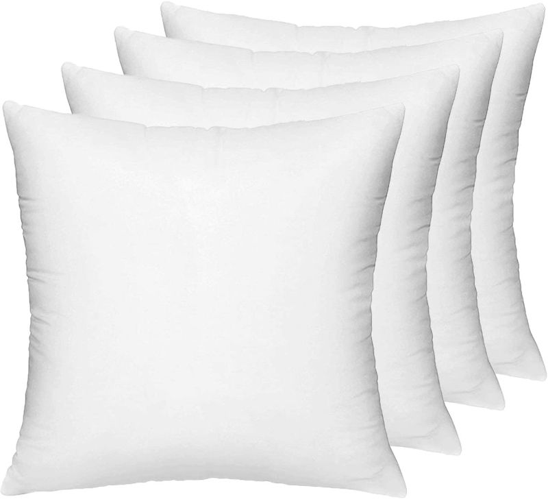 Photo 1 of 18x18 Pillow Insert Set of 4, Decorative Euro Square Throw Pillow Inserts for Couch, Sofa, Bed
