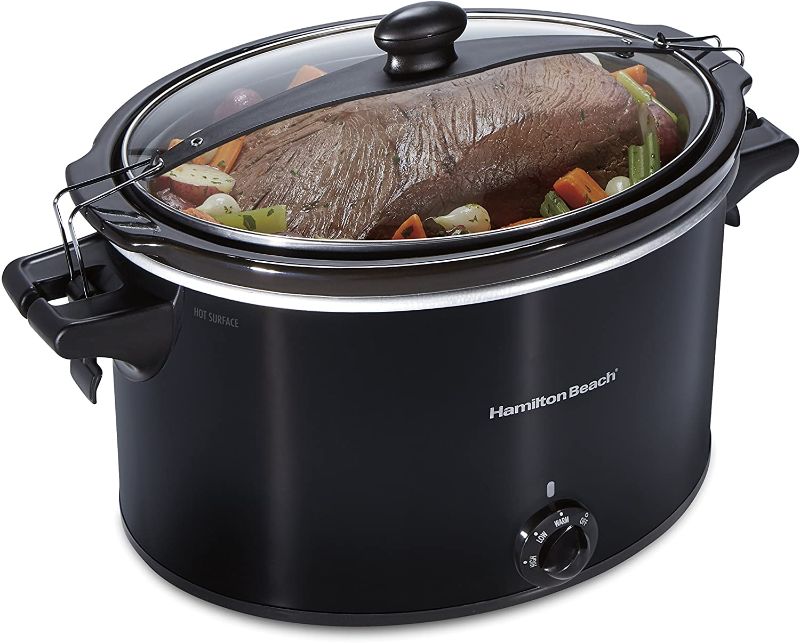 Photo 1 of Hamilton Beach Slow Cooker, Extra Large 10 Quart, Stay or Go Portable With Lid Lock, Dishwasher Safe Crock, Black (33195)
