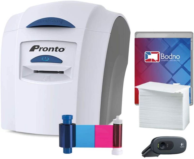 Photo 1 of Magicard Pronto ID Card Printer & Complete Supplies Package with Bodno ID Software and Camera - Bronze Edition
