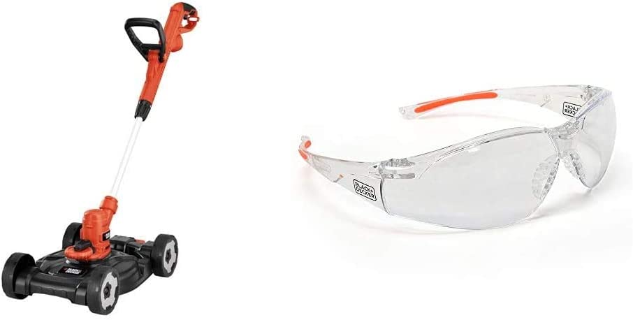 Photo 1 of BLACK+DECKER 3-in-1 String Trimmer/Edger & Lawn Mower, 6.5-Amp, 12-Inch with Safety Eyewear, Lightweight, Clear Lens (MTE912 & BD250-1C)
