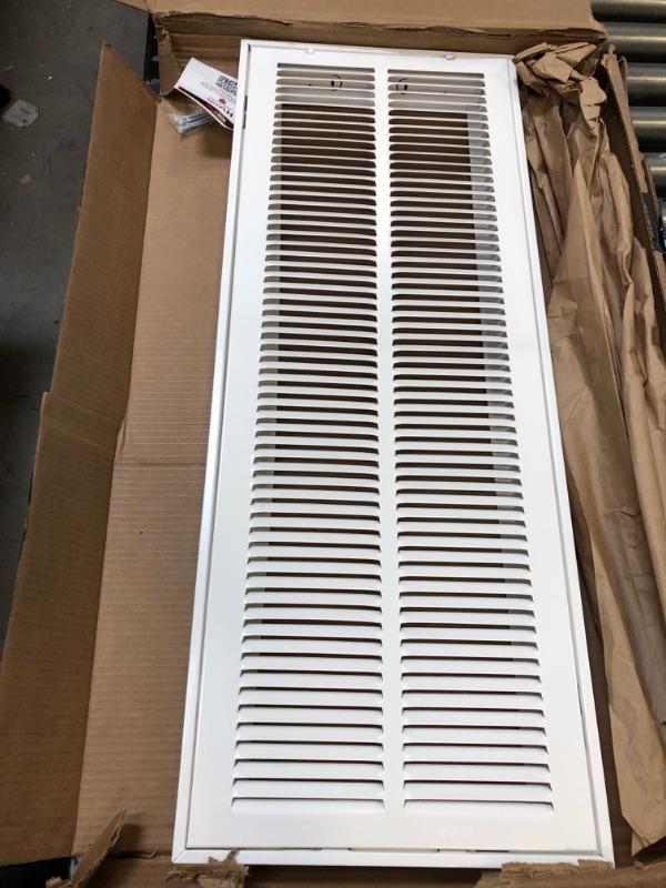 Photo 2 of 32" x 12" Return Air Grille - Sidewall and Ceiling - HVAC Vent Duct Cover Diffuser - [White] [Outer Dimensions: 33.75w X 13.75" h]
