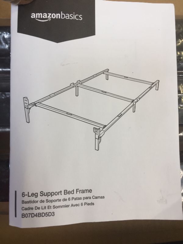 Photo 3 of Amazon Basics Metal Bed Frame, 6-Leg Base for Box Spring and Mattress - Twin, 74.5 x 38.5-Inches, Tool-Free Easy Assembly
