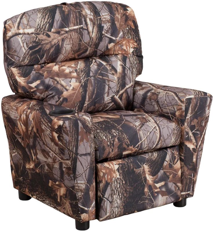 Photo 1 of Flash Furniture Contemporary Camouflaged Fabric Kids Recliner with Cup Holder
