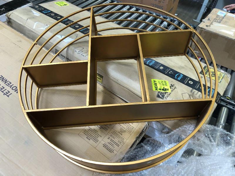 Photo 2 of FirsTime & Co. Brooklyn Gold Circular Floating Shelf, 27.5" diameter x 6" depth
