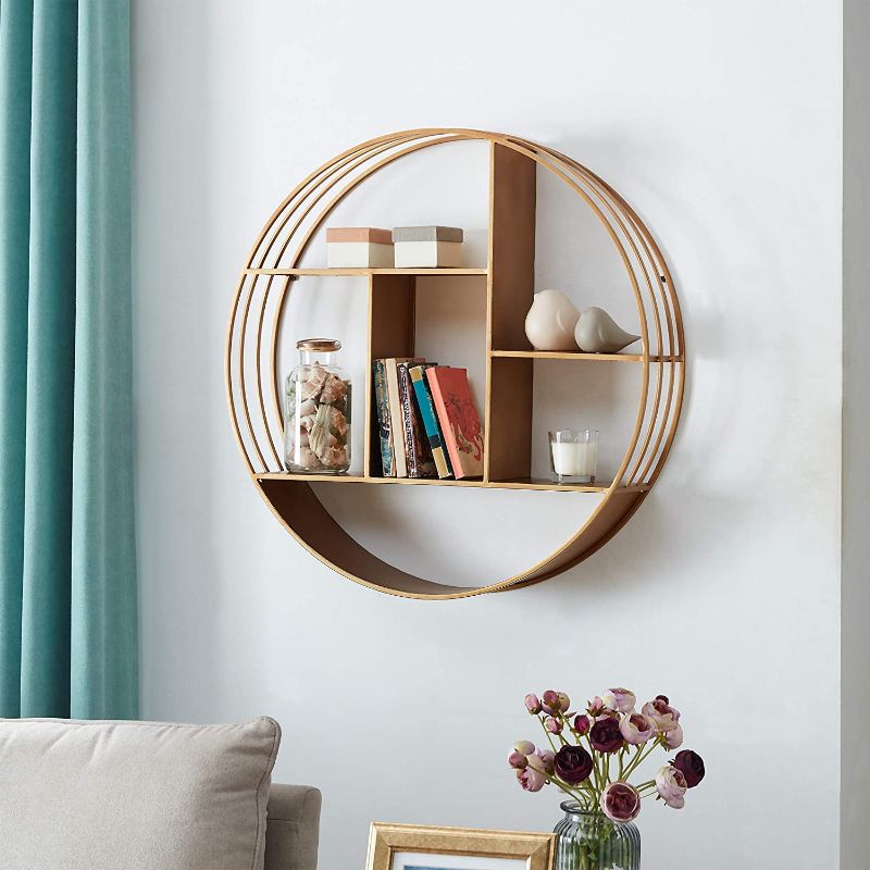 Photo 1 of FirsTime & Co. Brooklyn Gold Circular Floating Shelf, 27.5" diameter x 6" depth
