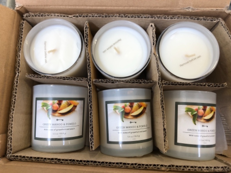 Photo 2 of 11oz Jar Green Mango and Pomelo Candle - Threshold™ --- 2 boxes of 6 candles (12 Total) 

