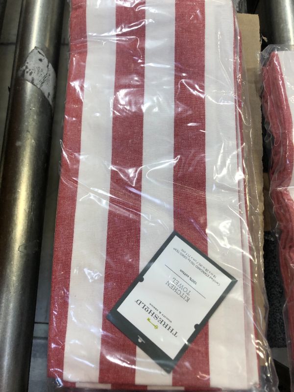 Photo 2 of 3 packs of 4 Cotton Striped Kitchen Towel Red - Threshold	
12 total towels 