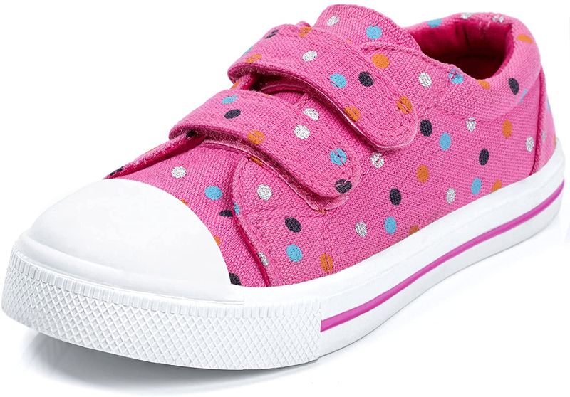 Photo 1 of Toddler Boys & Girls Kids Canvas Sneakers, Baby Comfort Slip-on Shoes pink dot 
toddler size 9