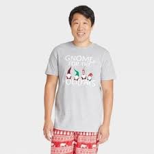 Photo 1 of 3 PACK Men's Gnome Matching Holiday Pajama T-Shirt - Wondershop Gray L
