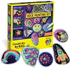 Photo 1 of Creativity for Kids Glow In The Dark Rock Painting Kit - Paint 10 Rocks with Water Resistant Glow Paint - Crafts for Kids. Box Packaging Damaged,  Item is New
