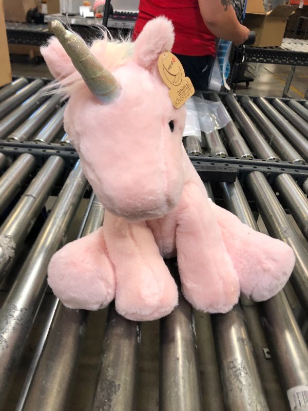 Photo 2 of Animal Adventure Eunice Unicorn Soft Pink Plush Stuffed Animal Toy