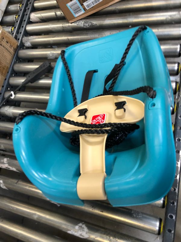 Photo 2 of Step2 Infant To Toddler Swing Seat, Turquoise , Blue. Box Packaging Damaged, Scratches and Scuffs on Item. Moderate Use
