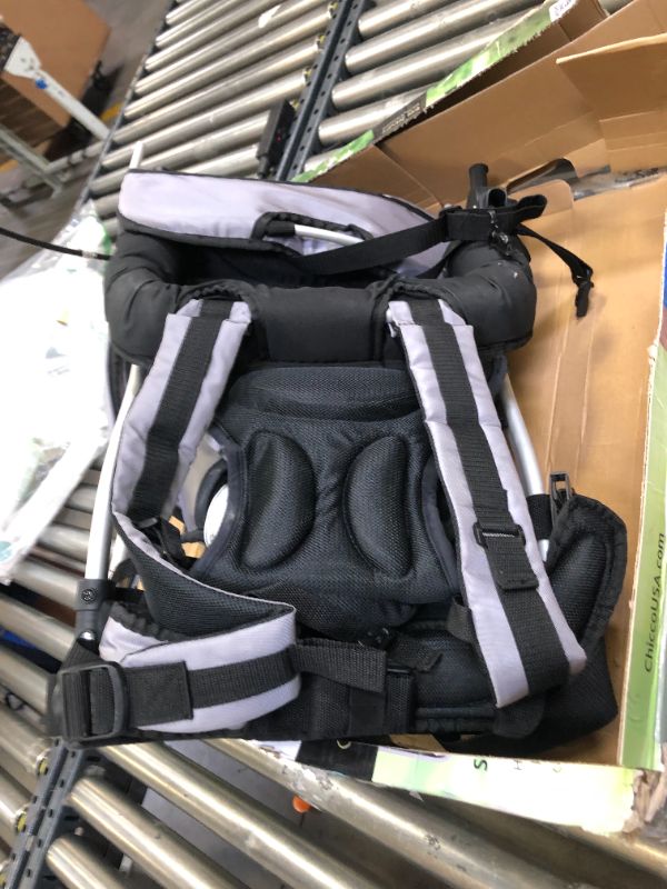 Photo 3 of Chicco SmartSupport Backpack Carrier - Grey. Box Packaging Damaged, Moderate Use, Scuffs and Scratches on Item. Minor Dirtt Stains 