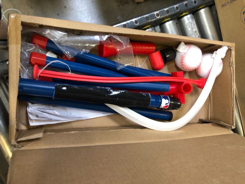 Photo 2 of Franklin Sports Grow-with-Me Kids Baseball Batting Tee + Stand Set for Youth + Toddlers - Toy Baseball, Softball + Teeball Hitting Tee Set for Boys + Girls. Scratches and Scuffs on Item, Missing parts.