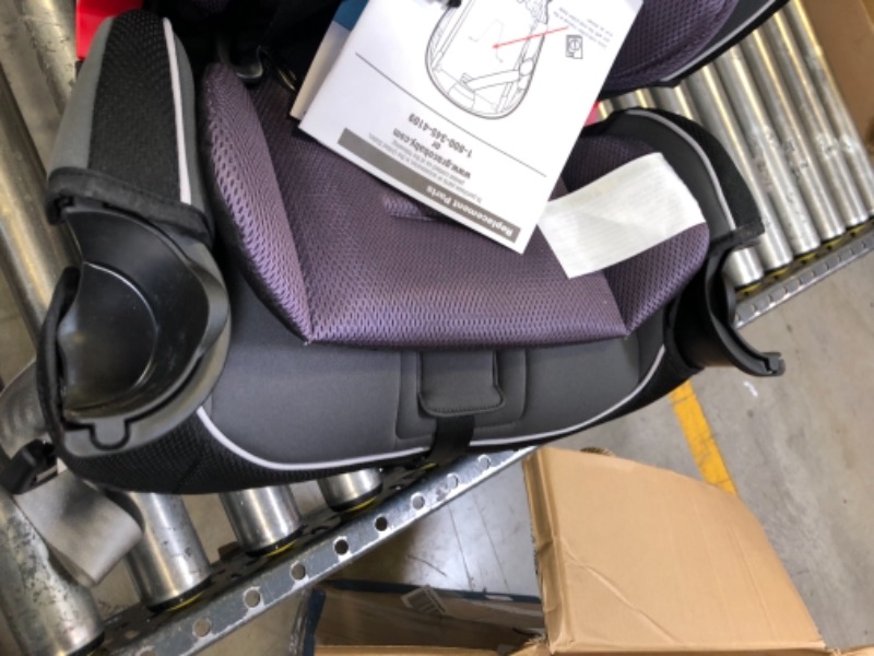 Photo 3 of Graco SlimFit 3 in 1 Car Seat, Slim & Comfy Design Saves Space in Your Back Seat, Annabelle. Missing Cups, Scratches and Scuffs on Item. Box Packaging Damage. Cut in item Side