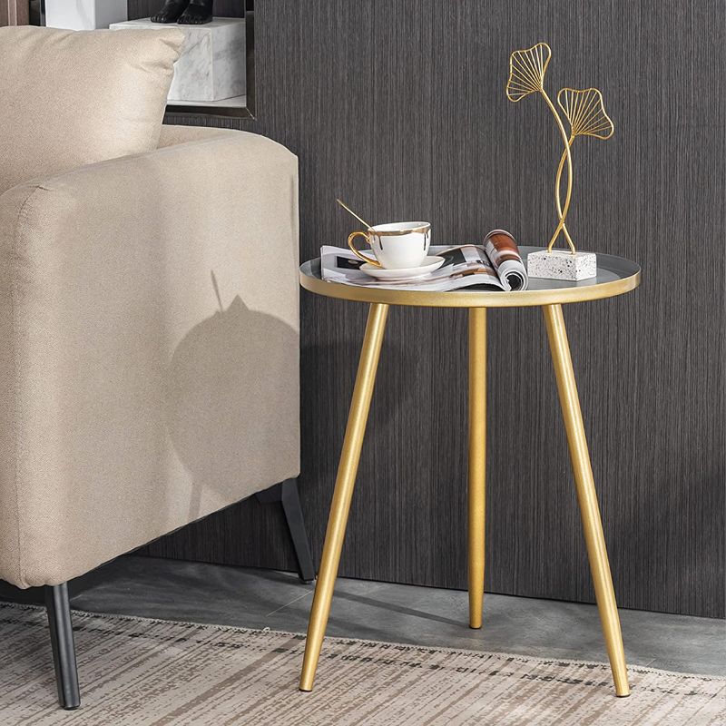 Photo 1 of APICIZON 16" Round Side Table, Gold End Table for Living Room, Bedside, Mid Century Modern Coffee Table or Circle Accent Table for Small Spaces, Metal Nightstand (Gold)
