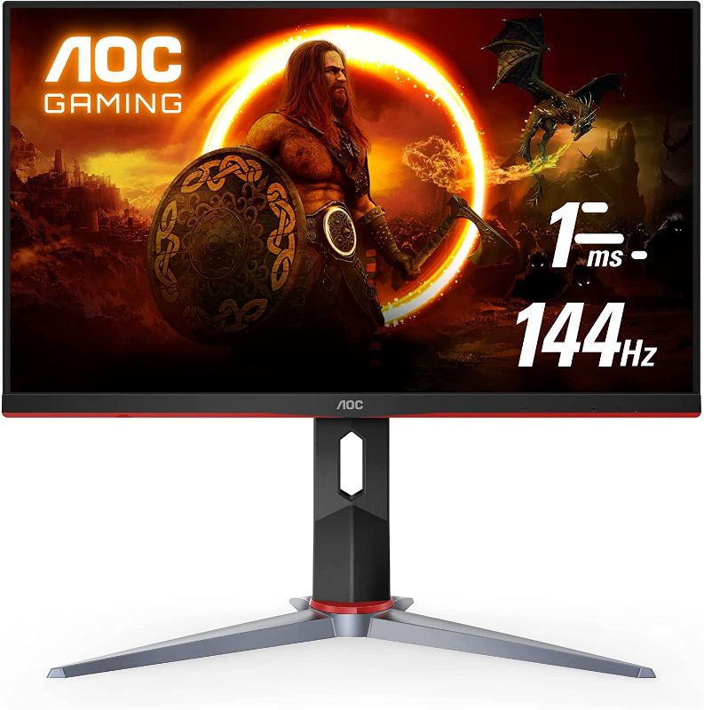 Photo 1 of AOC 24G2 24" Frameless Gaming IPS Monitor, FHD 1080P, 1ms 144Hz, Freesync, HDMI/DP/VGA, Height Adjustable, 3-Year Zero Dead Pixel Guarantee,Black/Red
BROKEN SCREEN, SEE PICTURES.
