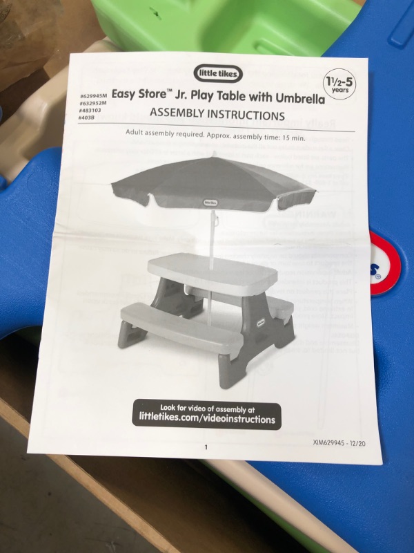 Photo 3 of Little Tikes Easy Store Jr. Kid Picnic Play Table - Amazon Exclusive
