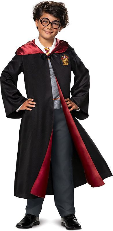 Photo 1 of Harry Potter Costume, Official Wizarding World Harry Potter Kids Hooded Robe and Jumpsuit, Child Size LARGE
