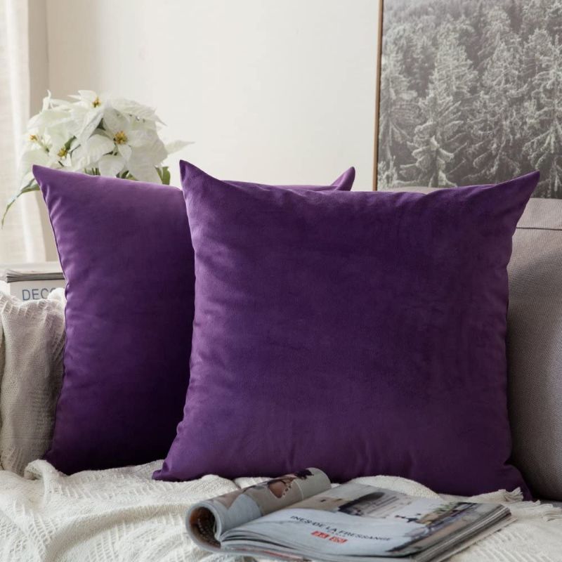 Photo 1 of ALSCUEE PACK OF 2 DECORATION PILLOWS FOR COUCH OR BEDROOM (PURPLE)
