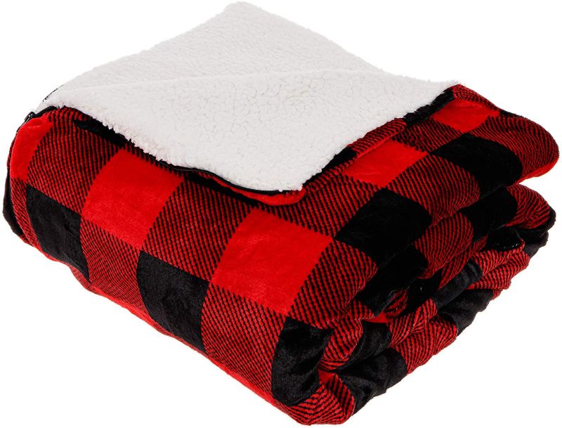 Photo 1 of Mindful Design Buffalo Plaid Convertible Sleeping Bag Blanket with Sherpa Lining for Camping, Bedding & Cozy Living
