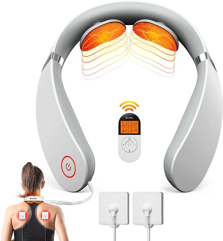 Photo 1 of Neck Relax Massager for Pain Relief Deep Tissue, Cordless Heated Neck Massager with Remote, 6 Modes 16 Intensity & 2 Pads (White)***Brand NEW FACTORY SEALED BUT THE PACKAGING ITS DAMAGED BUT ITEM INSIDE ITS GOOD CONDITION***
