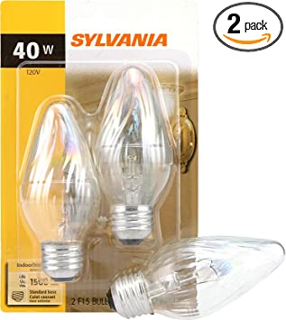 Photo 1 of SYLVANIA Incandescent Décor Light Bulb, F15, 40W, Medium Base, 335 Lumens, 2850K, Incandescent, Soft White - 8 Pack (13985)
