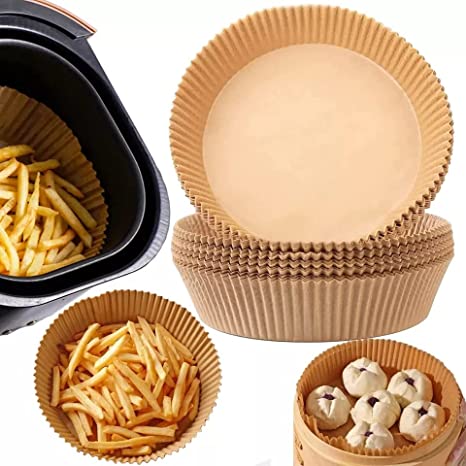 Photo 1 of Air Fryer Disposable Paper Liner, 100 PCs 6.3 inch Non-Stick Air Fryer Liners, Round Baking Paper Oil - Proof Air Fryer Liner Sheets Filters for Food Grade Airfryer Parchment liners Paper for Basket
