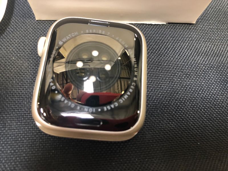 Photo 1 of Apple Watch Series 7 (GPS) 45mm Starlight Aluminum Case with Starlight Sport Band - Starlight
