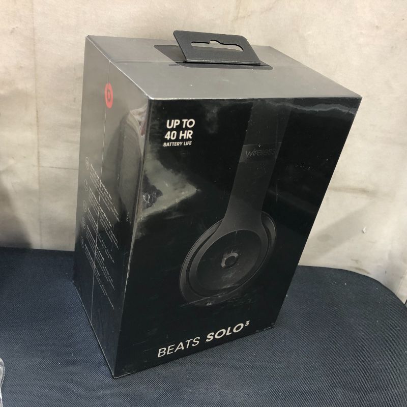 Photo 2 of Beats Solo3 Wireless On-Ear Headphones - Apple W1 Headphone Chip, Class 1 Bluetooth, 40 Hours of Listening Time, Built-in Microphone - Black (Latest Model)---NEW FACTORY SEALED
