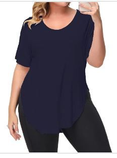 Photo 1 of ALLEGRACE Womens Casual Scoop Collar Plus Size T Shirts Summer Tops Tee SIZE 2X