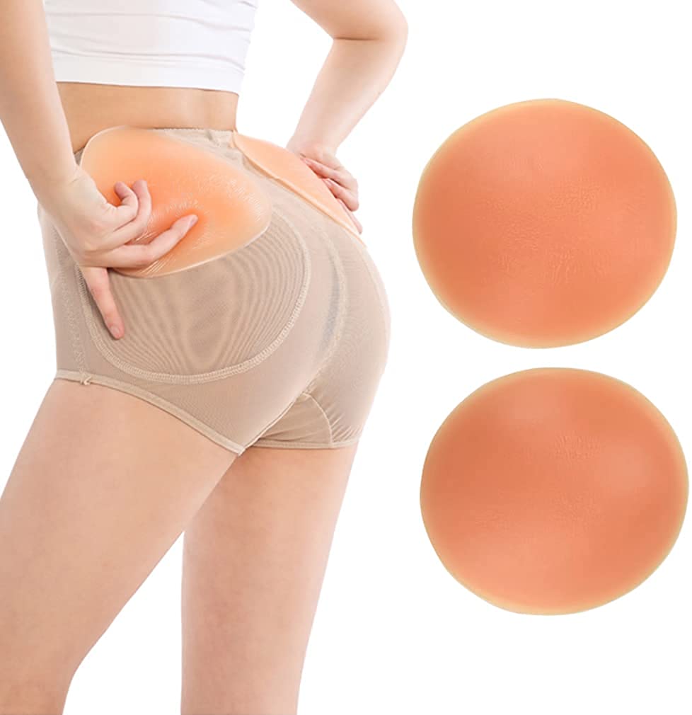Photo 1 of AFLIFLI 1-Pair Silicone Butt Pad, 0.78 inch Thick, Removable Hip & Buttock Lifter Enhancer Padded Inserts for Women Push Up Panties Peach