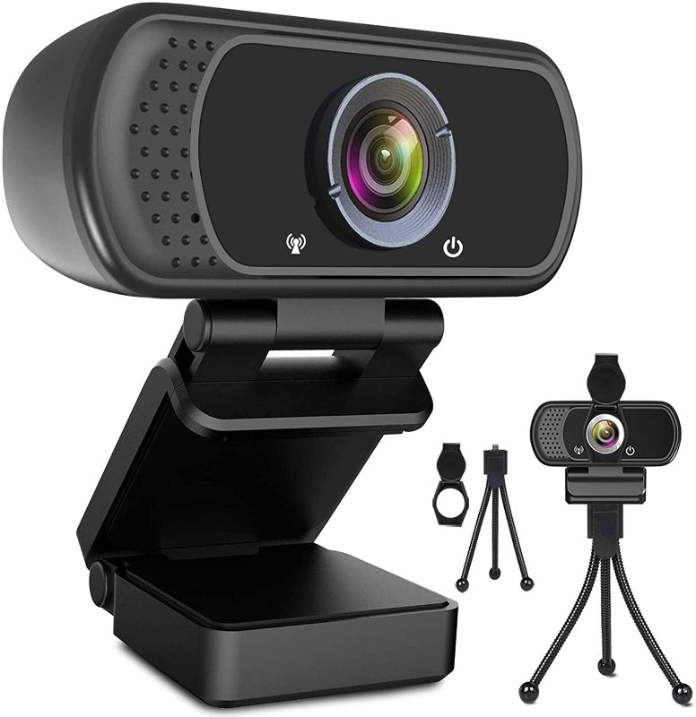 Photo 1 of Webcam HD 1080p Web Camera, USB PC Computer Webcam with Microphone, Laptop Desktop Full HD Camera Video Webcam 110 Degree Widescreen, Pro Streaming Webcam for Recording, Calling, Conferencing, Gaming