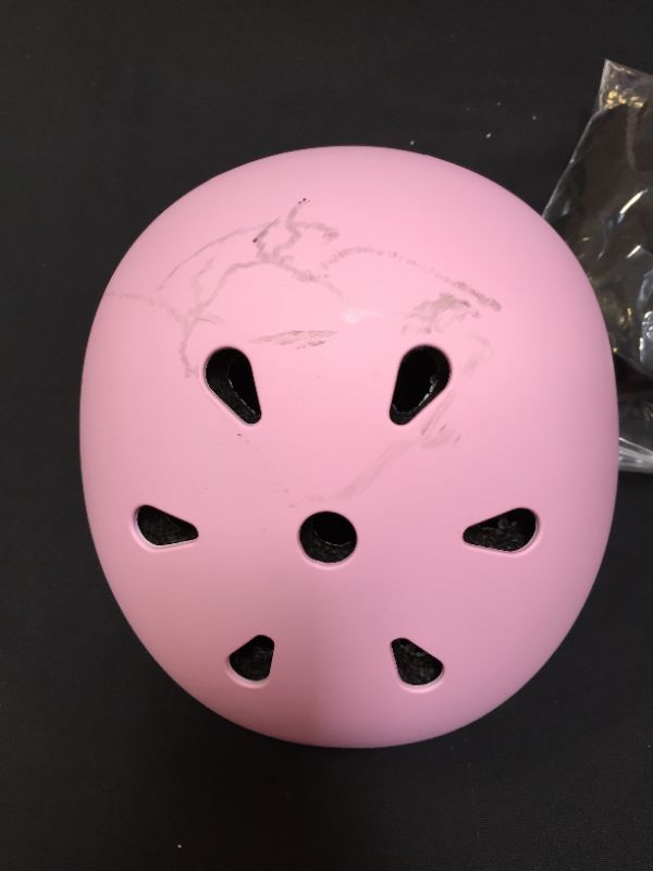 Photo 2 of Skateboard Bike Helmet CPSC Certified Lightweight Adjustable, Multi-Sport for Bicycle Cycling Skate Scooter, 3 Sizes MATTE PINK, SMALL
USED, SCRATCHED 