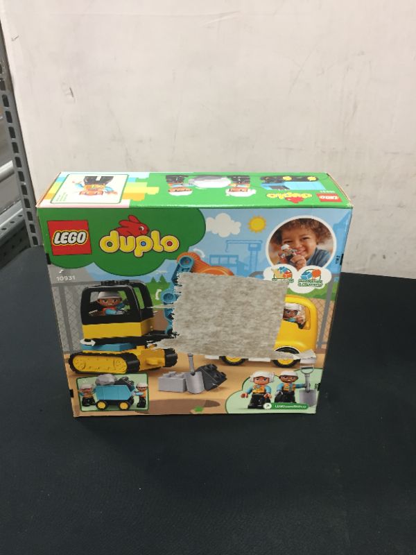 Photo 1 of LEGO DUPLO Construction Truck & Tracked Excavator 10931 Building Site Toy for Kids Aged 2 and Up; Digger Toy and Tipper Truck Building Set for Toddlers (20 Pieces) - box has damage 