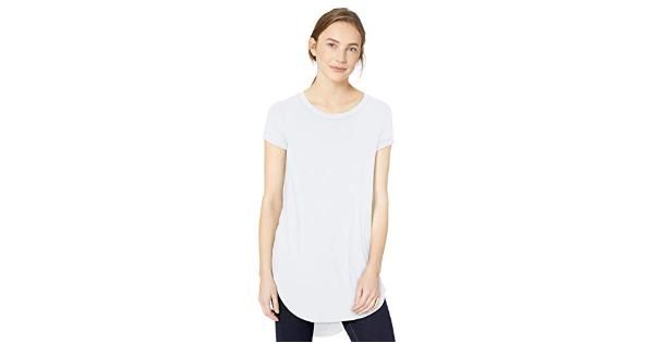 Photo 1 of Brand - Daily Ritual Women's Jersey Short-Sleeve Open Crew Neck Tunic, White, X-Large