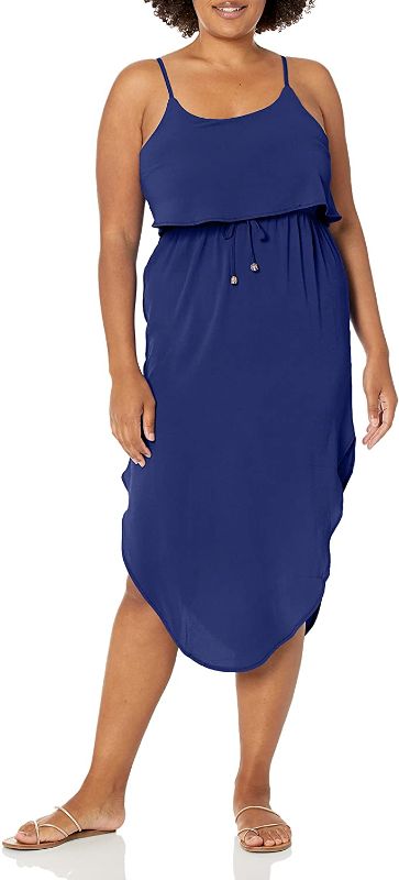 Photo 1 of NERLEROLIAN Women's Adjustable Strappy Split Summer Beach Casual Midi Dress LARGE 