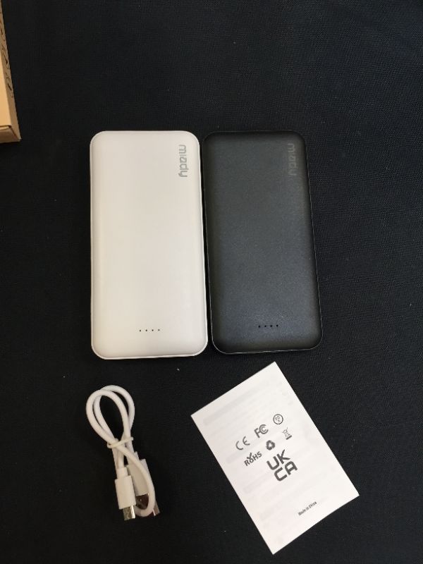 Photo 2 of 2-Pack Miady 10000mAh Dual USB Portable Charger, Fast Charging Power Bank with USB C Input, Backup Charger for iPhone X, Galaxy S9, Pixel 3 and etc