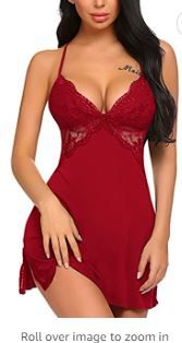 Photo 1 of Avidlove Women Lingerie Lace Chemise Sleepwear Babydoll Teddy Lingerie SMALL