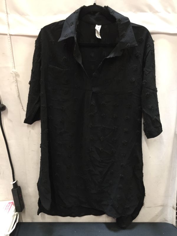 Photo 1 of HALF SLEEVE BLOUSE DRESS (BLACK)  SIZE MEDIUM