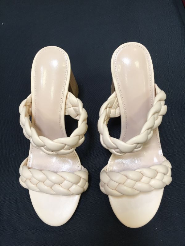 Photo 2 of Womens Braided Heeled Sandals Chunky Block Heel Strappy Slip On Backless Mules Slide Shoes SIZE 9.5
MINOR USE 