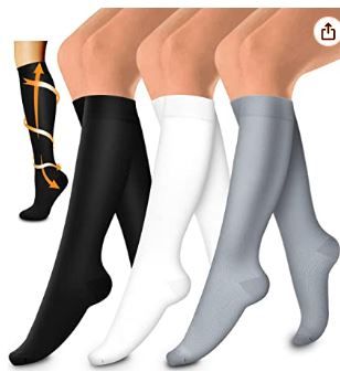 Photo 1 of 3 Pack Medical Compression Sock-Compression Sock For Women and Men Circulation -Best for Running,Nursing,Athletic Sports SIZE SMALL/MEDIUM