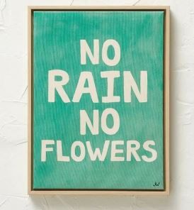 Photo 1 of 'No Rain No Flowers' Framed Wall Canvas 12"X16"