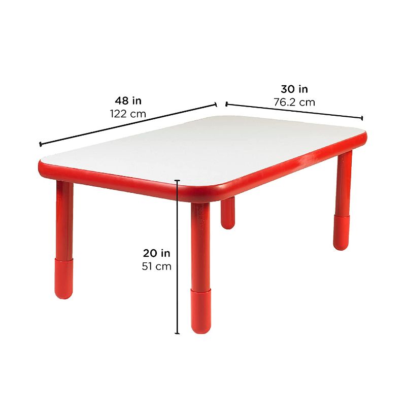 Photo 1 of Angeles-AB745RPR20 Baseline 48"x30" Rect. Table, Homeschool/Playroom Furniture, Kids Activity Table for Preschool/Classroom Learning, 20" Legs, Red---legs not included 
