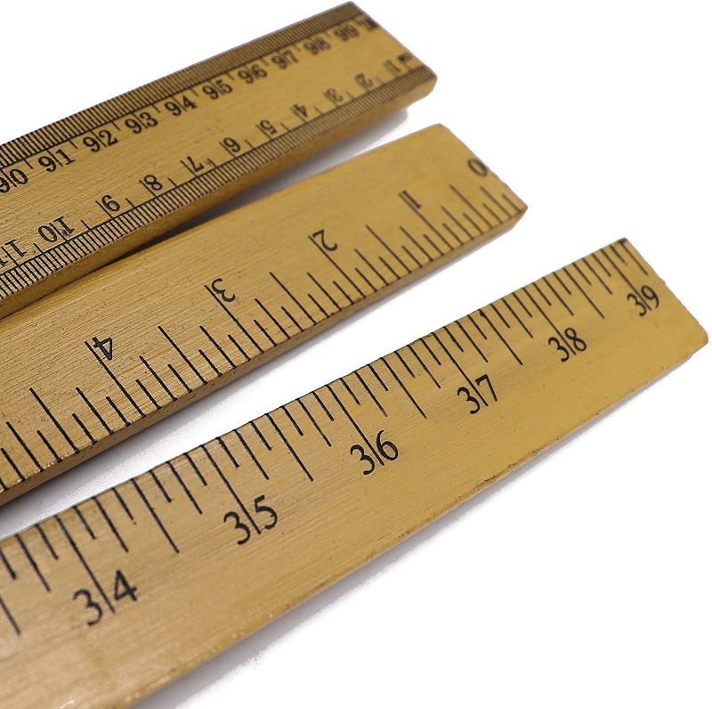 Photo 1 of (Pack of 10) 39" Wood Double-Sided Meter Stick Yardstick/Meterstick Ruler 39 Inches 100 Centimeters Thick High Quality Sticks
