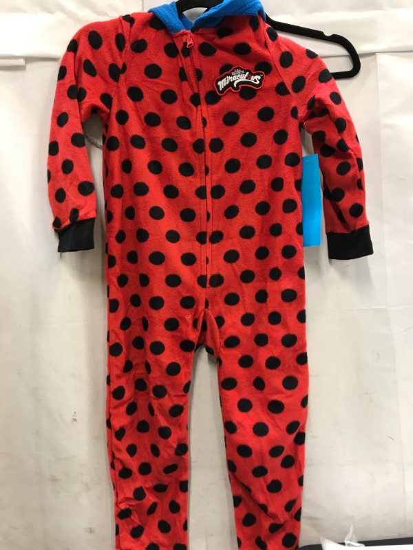 Photo 2 of Miraculous Ladybug Zip-Up Costume Onesie Pajama Coveralls, Size 7/8
